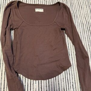 We The Free Chocolate Long Sleeve Top